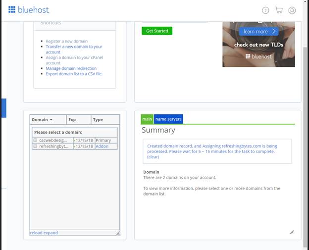 godaddy migrate database bluehost