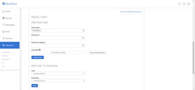 transfer from godaddy to bluehost database