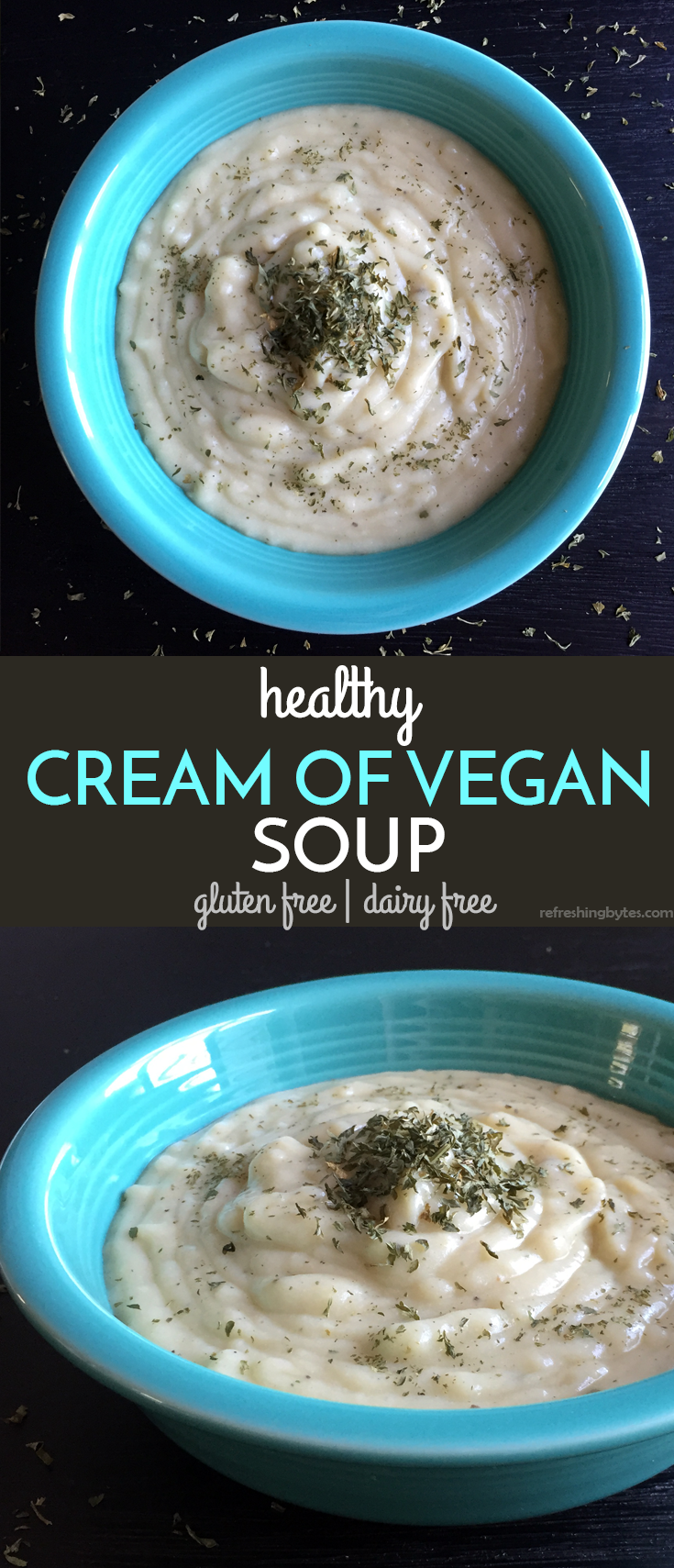 Are you looking for a Vegan Cream of Vegetable Soup (I call it "cream of vegan soup") that is both gluten free and dairy free? This super simple recipe is savory, creamy, and smooth! Dairy lovers won't know the difference when you tell them there is no dairy in this cream of vegetable soup! #vegan #glutenfree #dairyfree