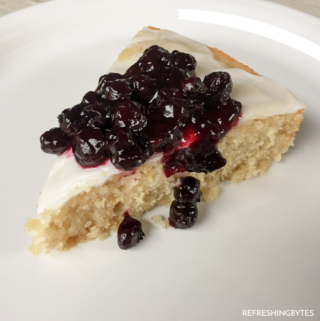 This moist, tender, and sweet gluten free lemon cake is also vegan, zesty, and delicious. Perfect for spring or any holiday celebration, it's easy to whip up and will impress your guests! Plus, no one will know it's gluten free unless they see you eating it! #glutenfree #vegan #cake #lemon #refreshingbytes