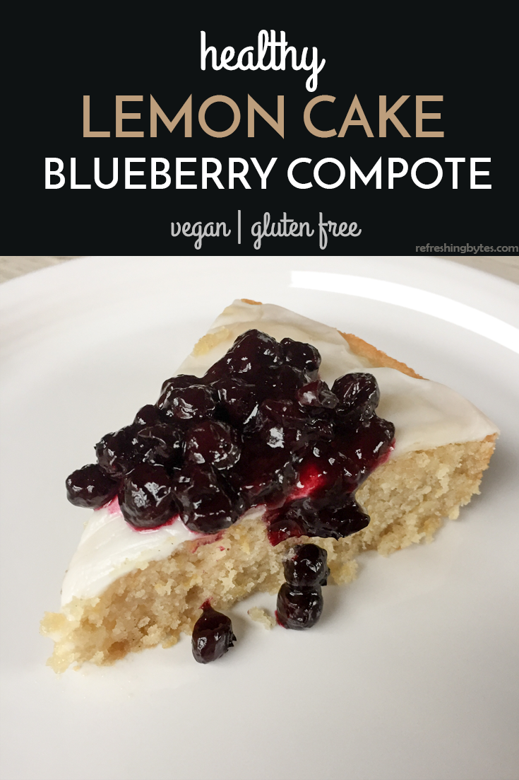 This moist, tender, and sweet gluten free lemon cake is also vegan, zesty, and delicious. Perfect for spring or any holiday celebration, it's easy to whip up and will impress your guests! Plus, no one will know it's gluten free unless they see you eating it! #glutenfree #vegan #cake #lemon #refreshingbytes