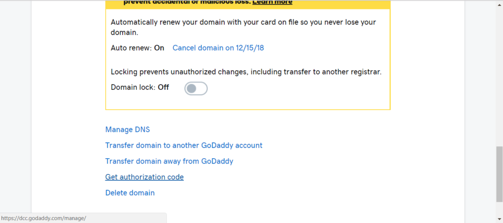 transfer domain from godaddy to bluehost