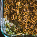 Put the can down. This super simple dairy free green bean casserole recipe is onion-y, savory, and hearty (and gluten free)! You just THOUGHT you liked green bean casserole before. Or if you didn't, you might like this REAL version. You won't find any processed ingredients or MSG here.