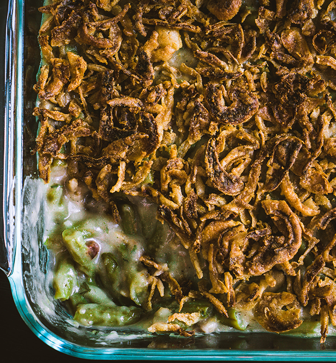 Put the can down. This super simple dairy free green bean casserole recipe is onion-y, savory, and hearty (and gluten free)! You just THOUGHT you liked green bean casserole before. Or if you didn't, you might like this REAL version. You won't find any processed ingredients or MSG here.