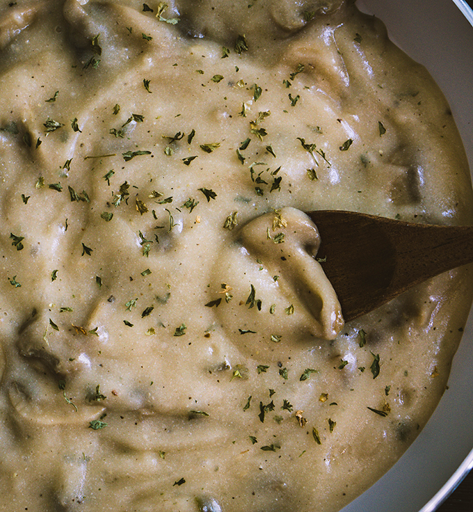 Put the can down. This super simple gluten free cream of mushroom soup recipe is savory, creamy, and delicious! Canned soup lovers will rejoice when they find out that it's also healthy and low sodium! You won't find any processed ingredients or MSG here. #vegan #glutenfree #dairyfree